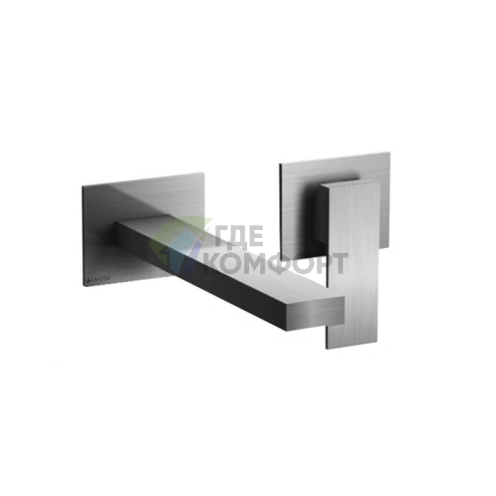 Смеситель Fantini Mint для раковины встраиваемый на 2 отверстия без донного клапана (нержавеющая сталь) (34 93 F811B) - фото 1