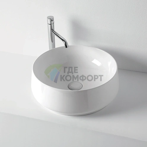 Накладная раковина KERASAN F10 белая без отверстия под смеситель (460401) - фото 1