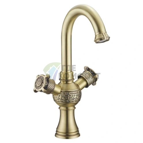 Смеситель Zorg Antic A 2007U-BR для раковины в стильной бронзе - фото 1