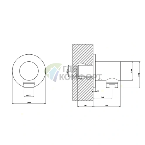Смеситель GESSI 316 с подключением 1/2 дюйма, цвет сталь матовая (54269#239) - фото 2