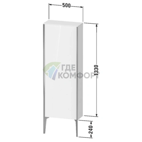 Подвесной шкаф Duravit XViu 1330 мм с зеркалом, цвет walnut dark/черный матовый (XV1316RB221) - фото 2