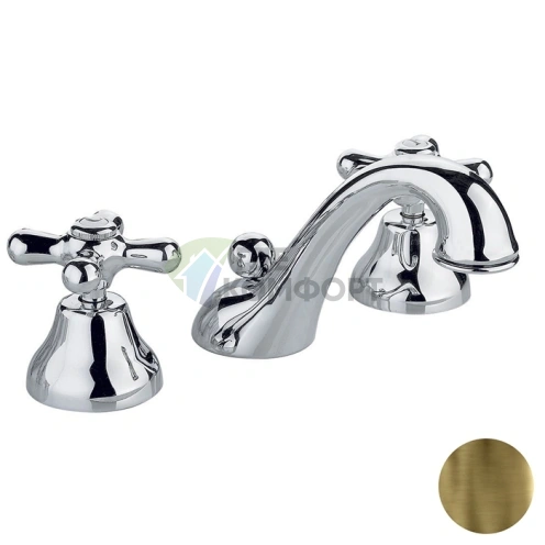 Смеситель для раковины Nicolazzi Nuova Brenta на 3 отверстия с донным клапаном, цвет бронза (2508BZ) - фото 1