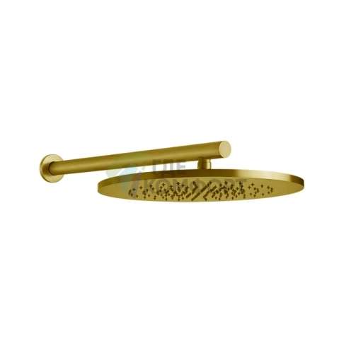 Верхний душ GESSI 355 мм с настенным держателем 450 мм в цвете Brushed Brass PVD (54148#727) - фото 1