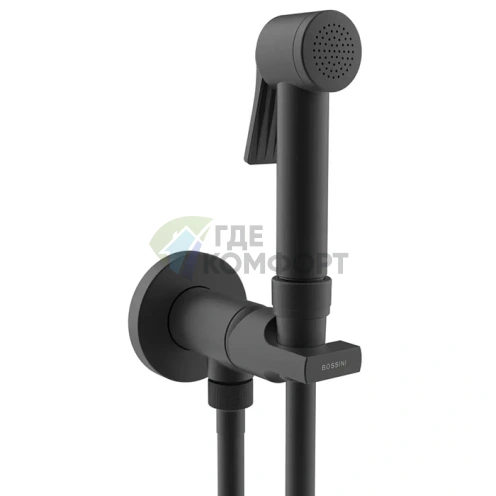 Гигиенический комплект Bossini Paloma Apice с монокомандным смесителем и черной матовой лейкой (E34002B.073) - фото 1