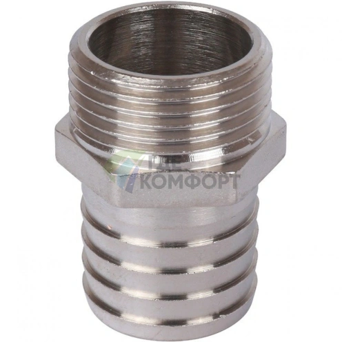 Штуцер НР 1x30 мм, никелированный Stout - фото 1