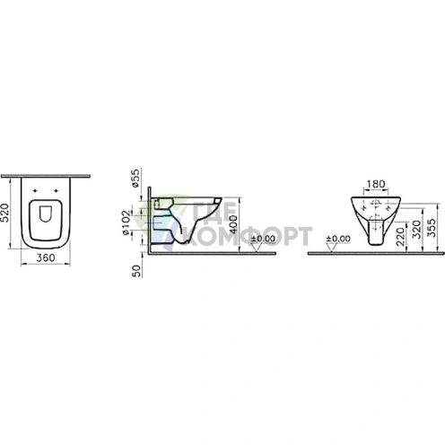 Комплект сливной арматуры VitrA S20 с хромированной кнопкой - фото 9