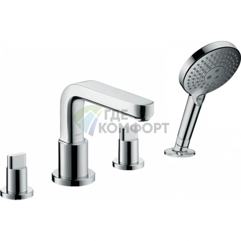 Смеситель для ванны Hansgrohe Metris S с ручным душем 3jet (хром) (31443000) - фото 1