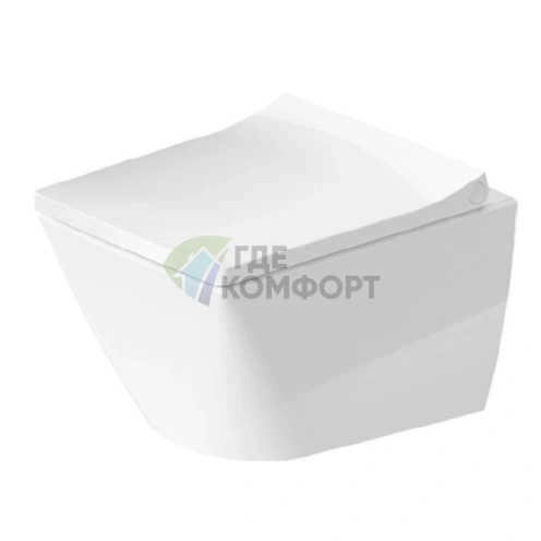 Унитаз подвесной Duravit Viu безободковый 370×480 мм с покрытием WonderGliss, белый (25730900001) - фото 1