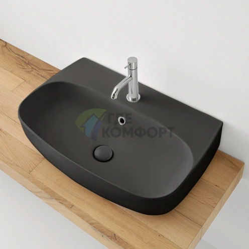 Подвесная раковина Kerasan Nolita 70x45 см, черный матовый (534231*1) - фото 1