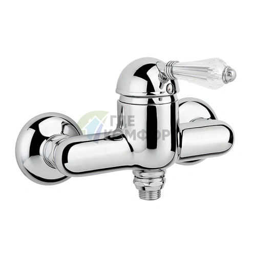 Однорычажный смеситель для душа Nicolazzi Cristallo с нижним подключением 1/2, хром (3405CR33) - фото 1