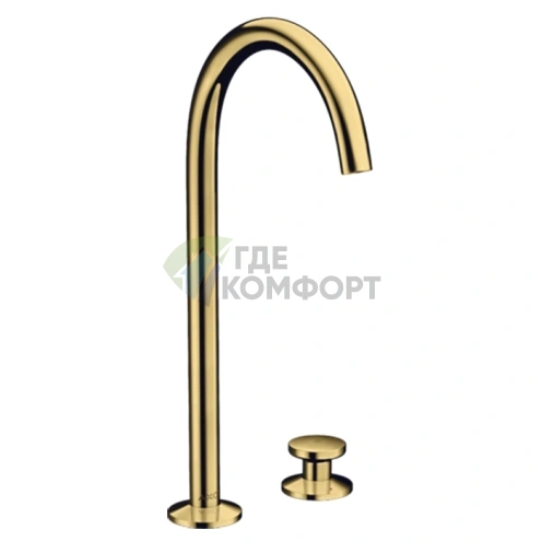 Смеситель для раковины AX One Sel 260 с 2 отверстиями в полированном золоте (48060990) - фото 1