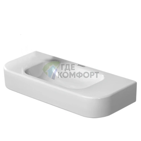 Раковина для рук Duravit Happy D2 без отверстия под смеситель 500×220 мм белая (711500000) - фото 1