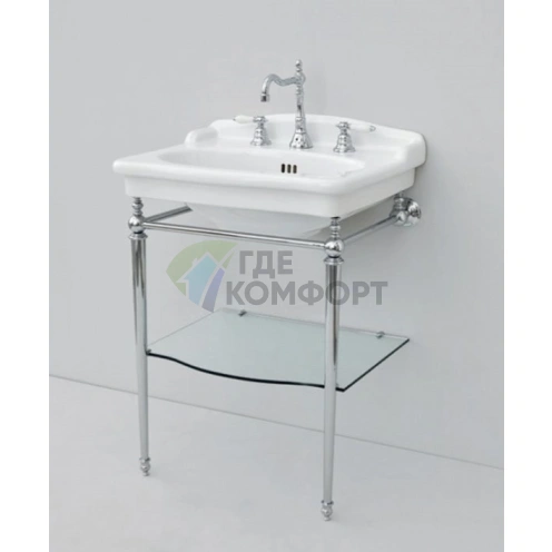 Консоль для ванной Artceram HERMITAGE 92x58 см белая с отверстием под смеситель - фото 2