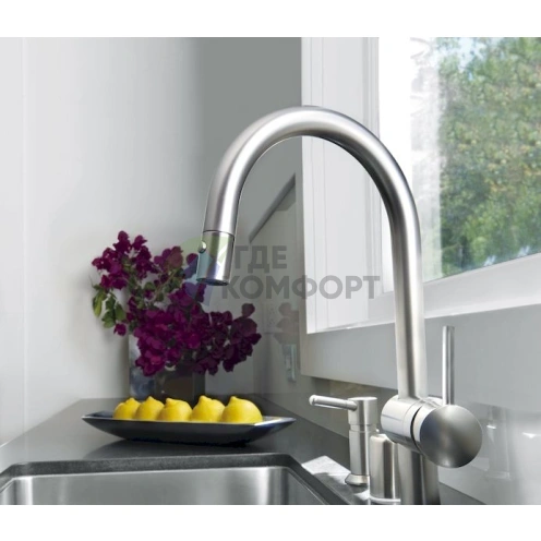 Смеситель Grohe Minta для кухни с выдвижной лейкой и однорычажным управлением - фото 2
