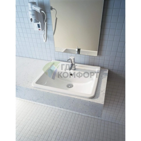 Раковина Duravit Starck III встраиваемая 560x460 мм с переливом, белая (302560000) - фото 1