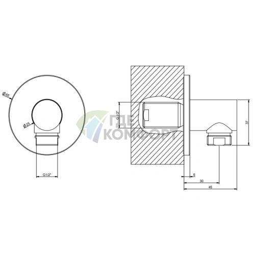 Смеситель для ванны Gessi Ingranaggio с хромированным покрытием (63469#031) - фото 2