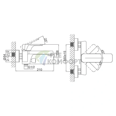 Смеситель для ванны с душем D K Berlin Steinbeis DA1433216 белый - фото 2