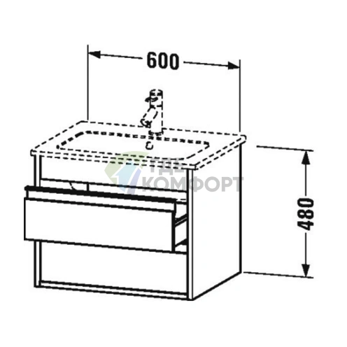 База под раковину Duravit Ketho для ME by Starck, цвет орех натуральный (KT642807979) - фото 2