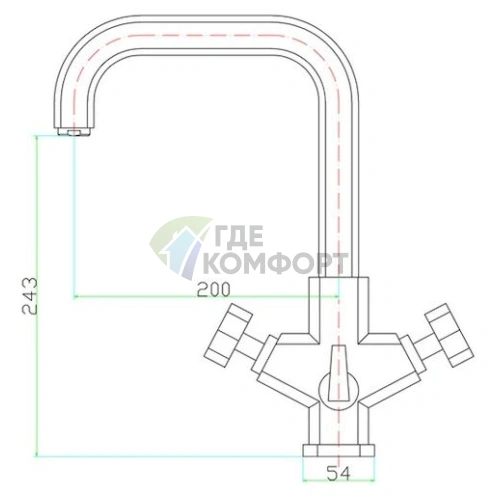 Кухонный смеситель Zorg Inox Duxe - фото 2
