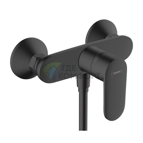 Смеситель для душа Hansgrohe Vernis Blend однорычажный настенный матовый черный (71640670) - фото 1
