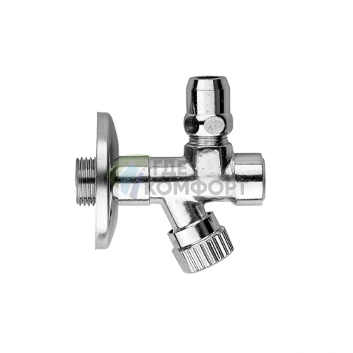 Угловой вентиль с фильтром Gattoni Accessori 1/2 x 3/8 без цанговых гаек, хром (1220/00C0) - фото 1