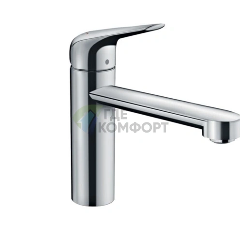 Кухонный смеситель Hansgrohe Focus M42: хром, однорычажный, с поворотным изливом (71806000) - фото 1