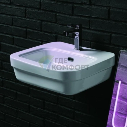 Раковина SIMAS Evolution 53x45 см с отверстием под смеситель, белая - фото 1