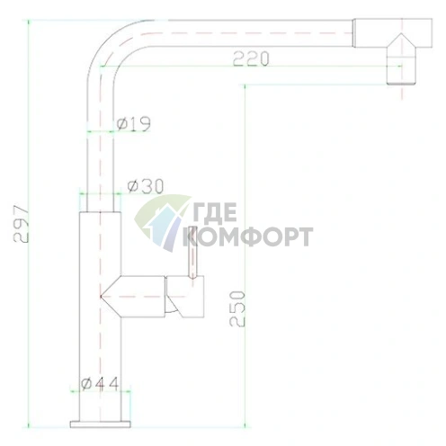 Смеситель Zorg Inox Foco: стильная кухонная модель из нержавеющей стали - фото 2