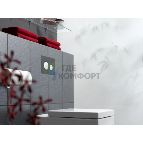 Кнопка смыва TECE Loop 9240656: черное стекло с хромированной кнопкой - фото 3