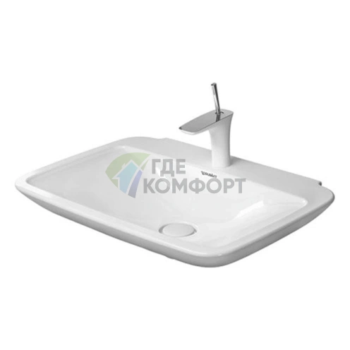 Раковина Duravit PuraVida без перелива 700x500 мм, белая, с глубокой чашей и выпуском (2701700030) - фото 3