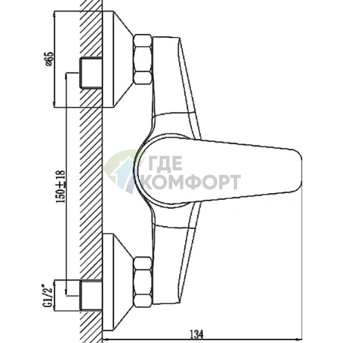 Настенный смеситель Rossinka F F40-41 для душа - фото 2