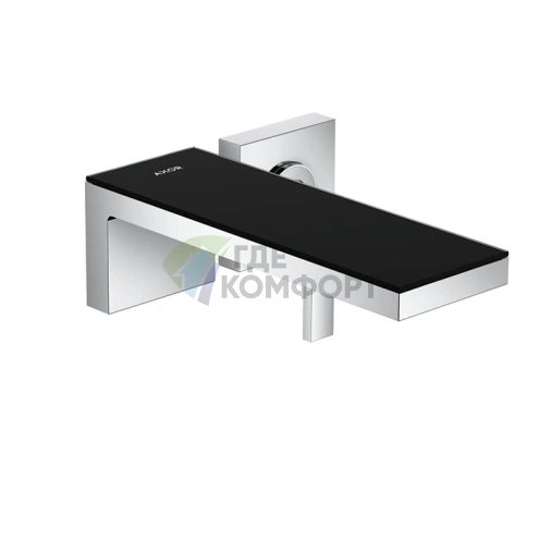 Смеситель для раковины AX MyEdition настенный, хром/черное стекло (47060600) - фото 1