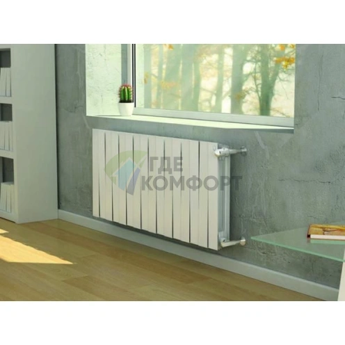 Радиатор биметаллический Royal Thermo Piano Forte 500 bianco traffico 12 секций-белый - фото 2