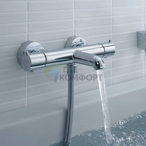 Термостат для ванны Hansgrohe Ecostat 100 с изливом 182 мм, хром (13201000) - фото 1