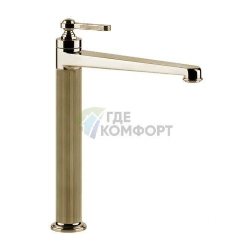 Смеситель GESSI VENTI20 для раковины — высокий однорычажный, цвет Brass PVD с донным клапаном (65003#710) - фото 1