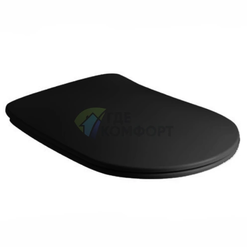Сиденье для унитаза Kerasan Tribeca Slim с микролифтом, черный матовый (519131) - фото 1
