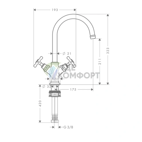Элегантный смеситель AX Montreux для раковины в полированном золоте (16506990) - фото 2