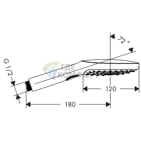 Двухцветная душевая лейка HG Raindance 120 мм, белый и хром (26520400) - фото 2