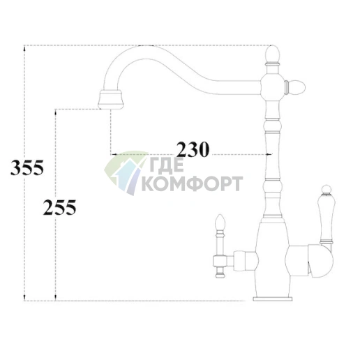 Смеситель для кухни Zorg Clean Water ZR 312 YF-50-BR light - фото 2
