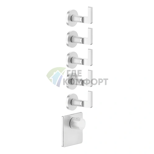 Встраиваемый термостатический смеситель GESSI INCOSO на 5 источников (3/4 дюйма), хром (58220#031) - фото 1