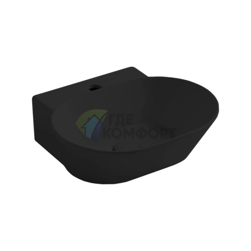 Раковина накладная SIMAS WAVE овальная 480x430 мм, черный матовый - фото 1