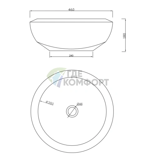 Накладная раковина Artceram Blend без отверстия под смеситель, 46 см, белая - фото 2