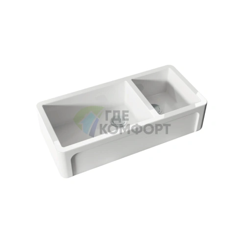 Кухонная раковина Kerasan Hannah Oxfordshire 1003x470x254 мм | Без отверстия под смеситель | Белый (543001) - фото 2