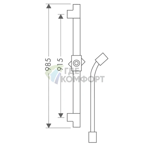 AX Starck Штанга для душа, 0,9 м, хром (27830000) - фото 2