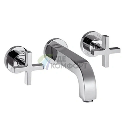 Встраиваемый смеситель AX Citterio для раковины на 3 отверстия, с розетками и донным клапаном, хром (39313000) - фото 1