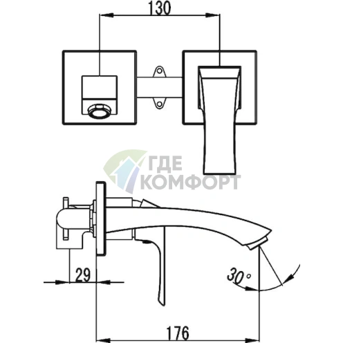 Смеситель для раковины Lemark Unit LM4526C с внутренней частью - фото 2