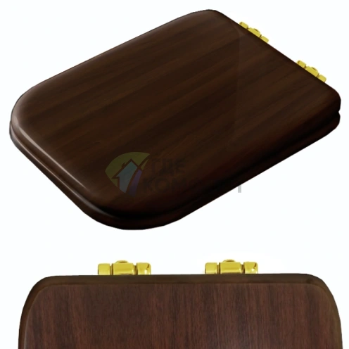 Сиденье для унитаза Kerasan Waldorf цвет орех/золото с микролифтом (418740) - фото 1