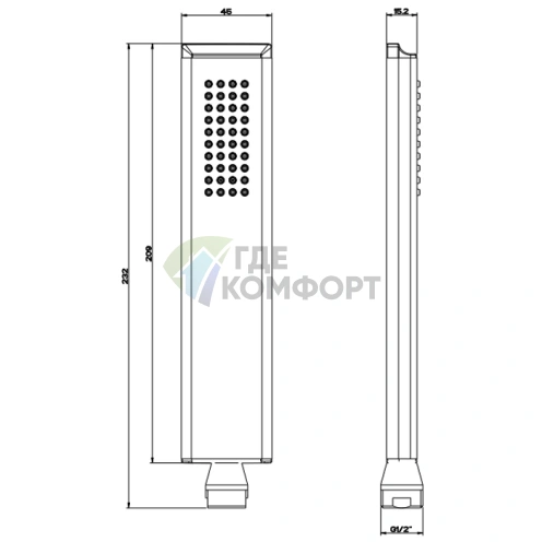 Gessi Eleganza: Душевая лейка с защитой от известкового налета Finox (46154#149) - фото 2