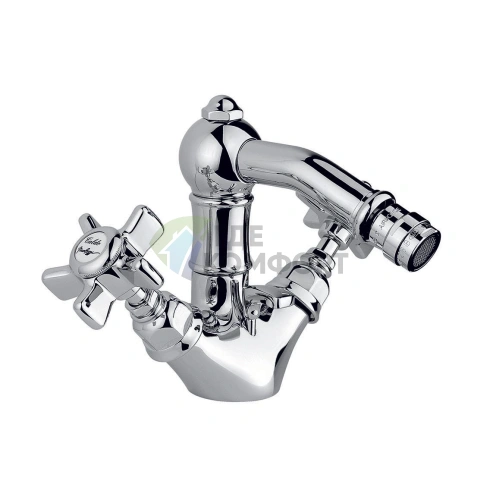 Смеситель для биде Nicolazzi Dames Anglaises с двумя ручками и донным клапаном, хром (1434CR18) - фото 1