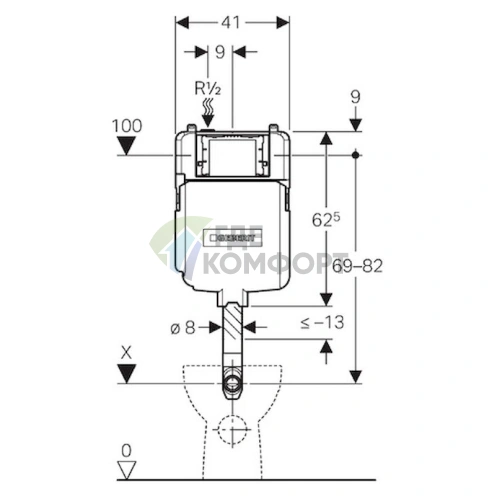 Смывной бачок скрытого монтажа Geberit Sigma 8 для подвесных унитазов фото 2